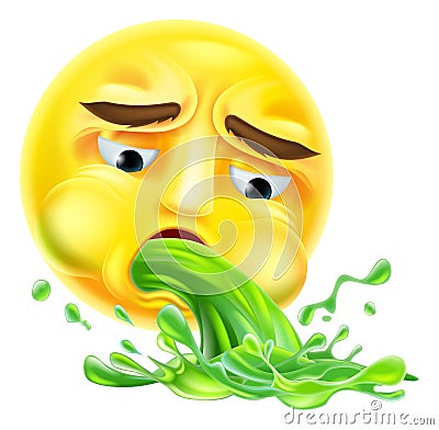 Vomiting Emoji Emoticon Vector Illustration