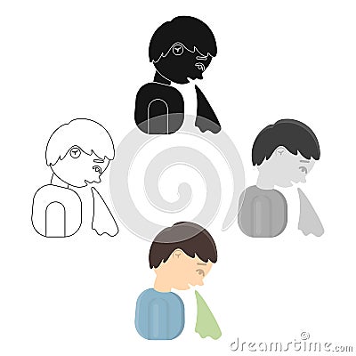 Vomiting icon cartoon. Single vector symbol sick icon from the big ill, disease cartoon. Vector Illustration