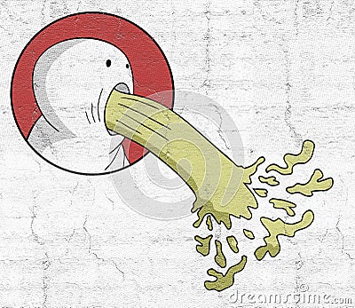 Vomiting symbol Stock Photo