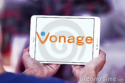 Vonage Communications services company logo Editorial Stock Photo