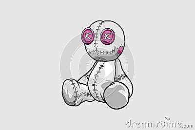 Voodoo doll cartoon character vector design illustration Vector Illustration