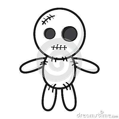 voodoo doll isolated illustration Vector Illustration