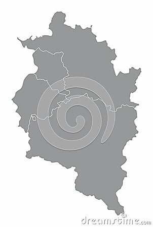 Vorarlberg administrative map Vector Illustration