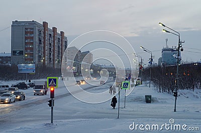 Vorkuta in winter Editorial Stock Photo