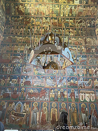 The Voronet Monastery medieval monastery in the Romanian village of Voronet Editorial Stock Photo