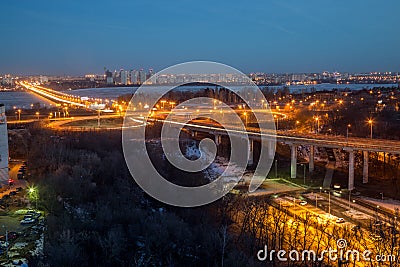 Voronezh highway. Transport interchange with overpass and bridge Stock Photo