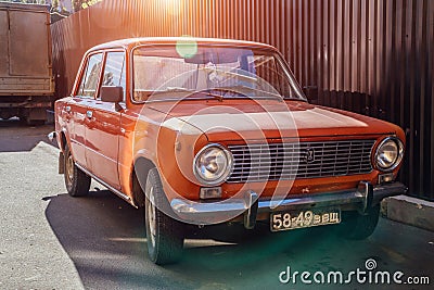 Voronezh, Russia - September 17, 2017: Classic soviet vintage car LADA VAZ-2101 Editorial Stock Photo