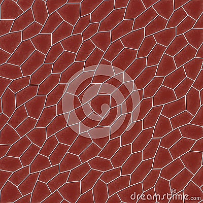 Voronoi abstract white pattern on dark-red background. 3d rendering Stock Photo