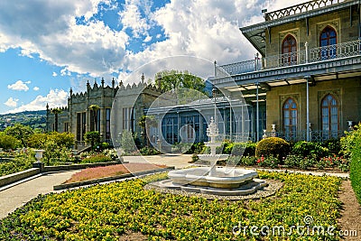 Vorontsov Palace in the town of Alupka, Crimea Stock Photo