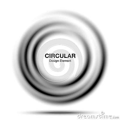 Vortex gradient round banner. Abstract gray swirl circle frame. Circular translucent gradient frame. Vector illustration Vector Illustration