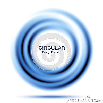 Vortex circular gradient banner. Abstract blue swirl circle frame isolated on transparent background. Vector. Vector Illustration