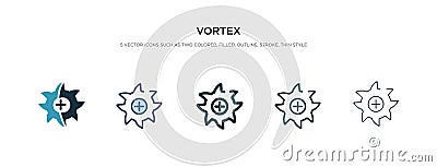 Vortex icon in different style vector illustration. two colored and black vortex vector icons designed in filled, outline, line Vector Illustration