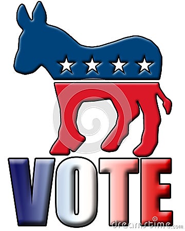 Vote Democrat Editorial Stock Photo