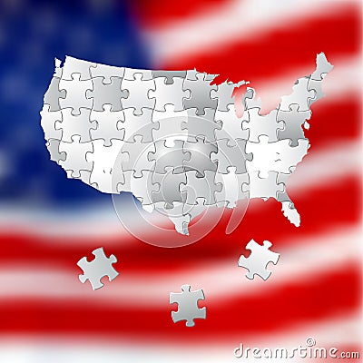 Vote for America, election background made from white puzzle Stock Photo