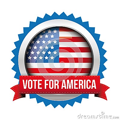 Vote for America - election badge Vector Illustration