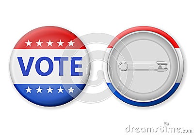 Vote badge pin Vector Illustration