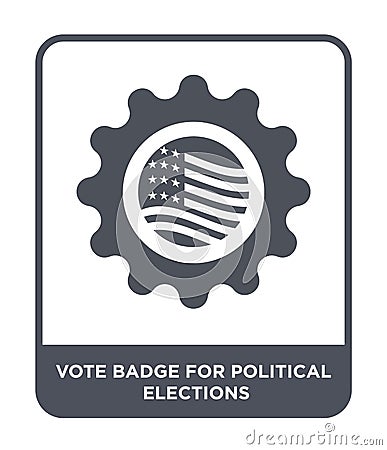 vote badge for political elections icon in trendy design style. vote badge for political elections icon isolated on white Vector Illustration