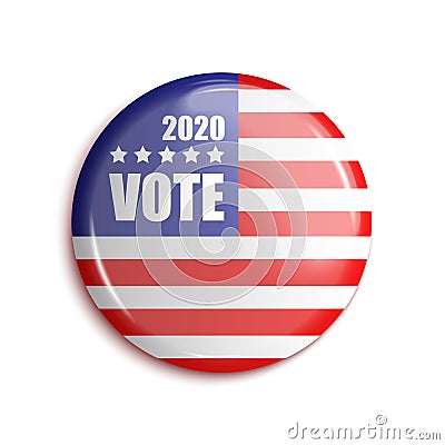 Vote bage USA 2020. On transparent background. Vector Vector Illustration