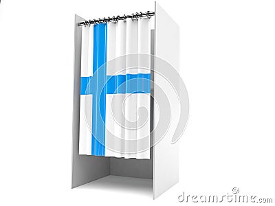 Vote cabinet with finland flag Stock Photo