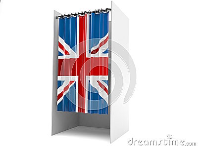 Vote cabinet with UK flag Stock Photo