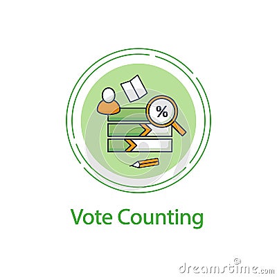 Vote counting concept line icon Vector Illustration