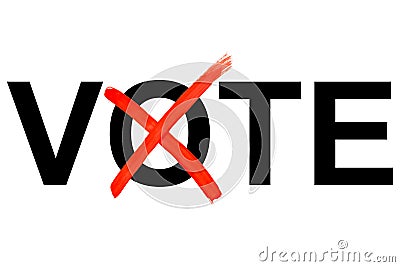 Vote with a cross Stock Photo