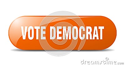 vote democrat button. vote democrat sign. key. push button. Vector Illustration