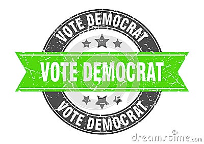 vote democrat stamp Vector Illustration