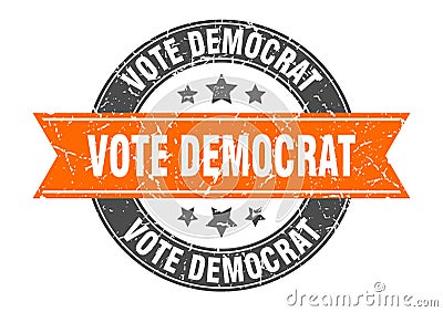 vote democrat stamp Vector Illustration
