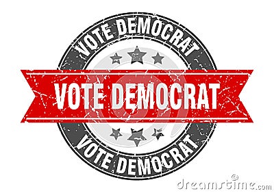 vote democrat stamp Vector Illustration