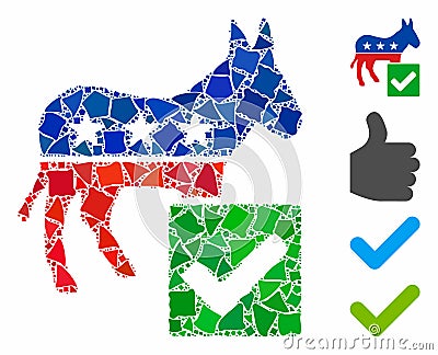 Vote democratic Mosaic Icon of Irregular Elements Editorial Stock Photo