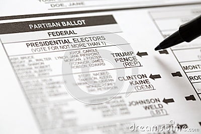 Vote For Donald Trump in Presidental Election Editorial Stock Photo