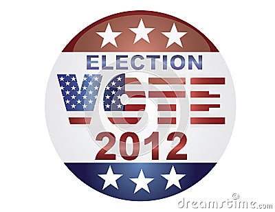 Vote Election 2012 Button Illustration Vector Illustration