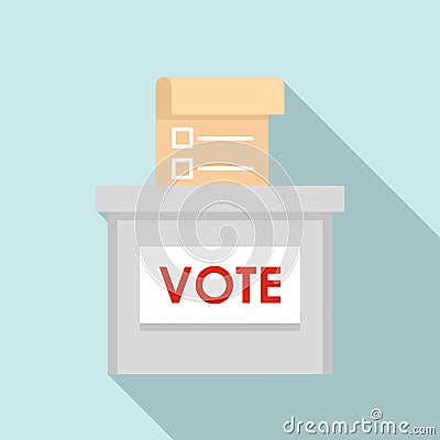 Vote election box icon, flat style Cartoon Illustration