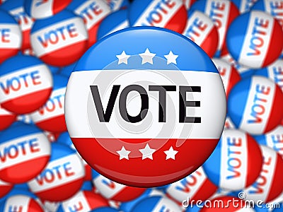 Vote election campaign badge Stock Photo