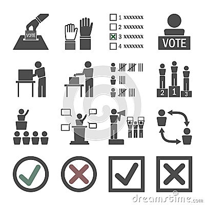 Vote-Election Icon Set Vector Illustration