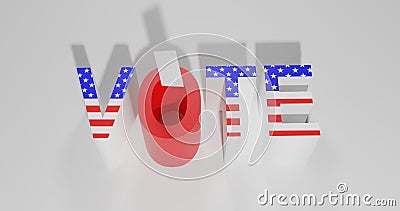 vote elections of the President. word vote is an American flag symbol. Cartoon Illustration