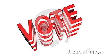 Vote elections word vote symbol. 3D illustration Cartoon Illustration