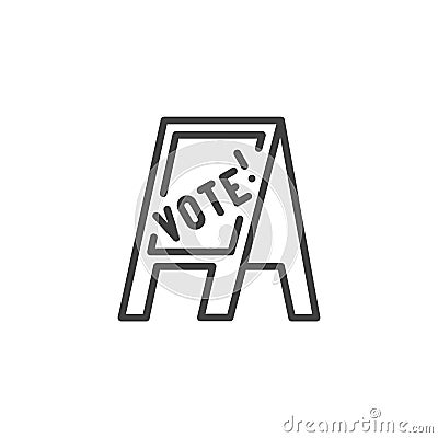 Vote here line icon Vector Illustration