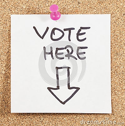 Vote here post Stock Photo