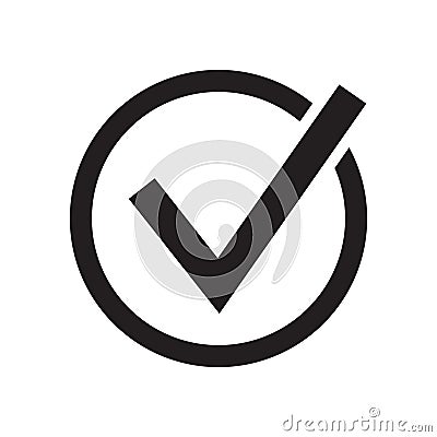 Check mark box icon, Tick symbol, Election vote sign, Check list concept, Simple line design for web site, logo, app, UI Vector Illustration