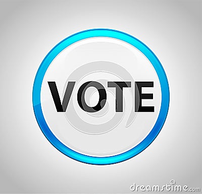 Vote Round Blue Push Button Stock Photo