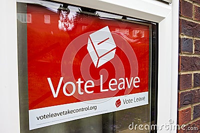 Vote Leave Campaign Poster Editorial Stock Photo