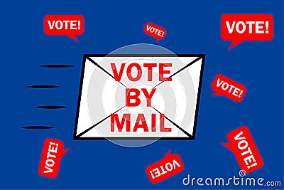 Vote by mail campaign banner for the 2020 presidential election in America during the covid pandemic. All elements are isolated Vector Illustration