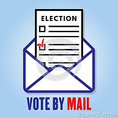 Vote by mail icon or sign. Vector illustration Vector Illustration