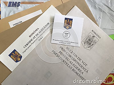 Vote by mail Romanian election Editorial Stock Photo