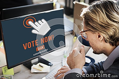 Vote Now Election Polling Political Concept Stock Photo