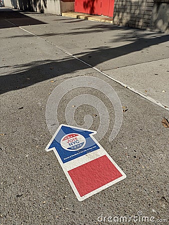 Vote NYC, Directional Arrow, New York City, New York, USA Editorial Stock Photo