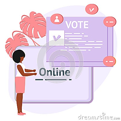 Vote Online Vector People Election E-voting Vector Illustration