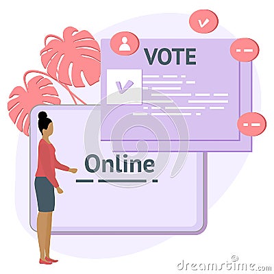 Vote Online Vector People Election E-voting Vector Illustration